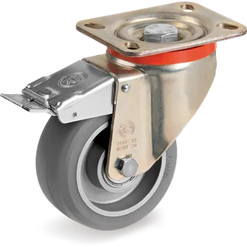 Rueda giratoria de poliuretano TR-Roll ESD Ø125×40 mm con freno