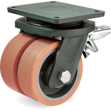Rueda giratoria de vulkollan® Ø250 mm con freno
