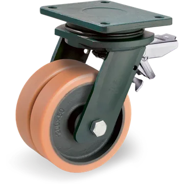Vulkollan® swivel castor Ø200 mm with brake