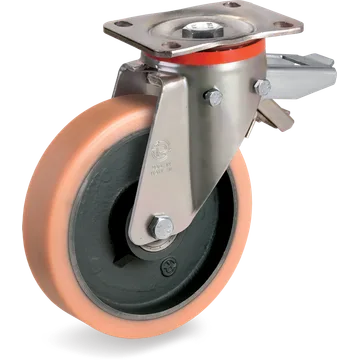 Vulkollan® swivel castor Ø150×50 mm with brake