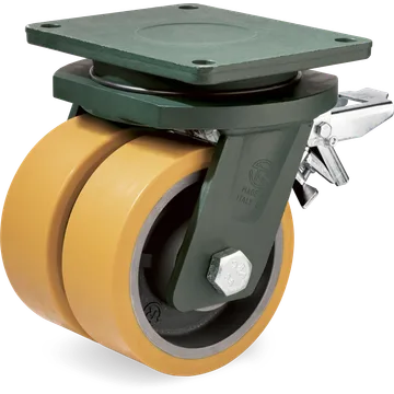 Rueda giratoria de poliuretano TR Ø250 mm con freno