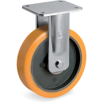 TR polyurethane fixed castor Ø200×50 mm
