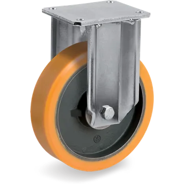 TR polyurethane fixed castor Ø200×50 mm