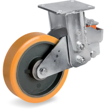 TR polyurethane fixed castor Ø200×50 mm