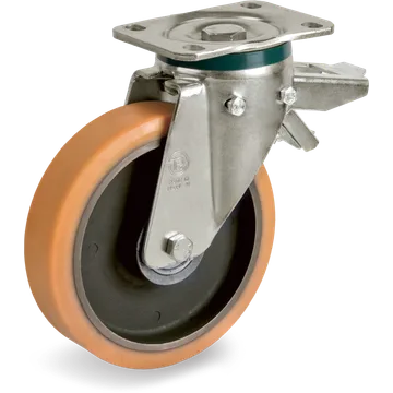 TR polyurethane swivel castor Ø180×50 mm with brake