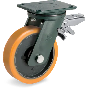 TR polyurethane swivel castor Ø250×78 mm with brake