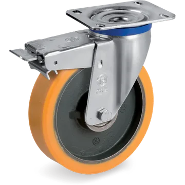 TR polyurethane swivel castor Ø150×50 mm with brake
