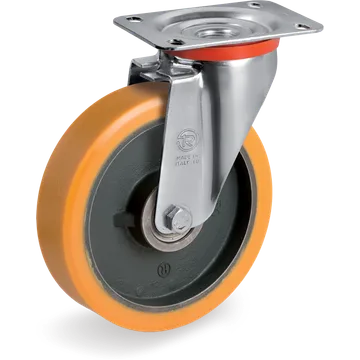 TR polyurethane swivel castor Ø80×28 mm