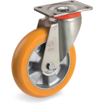 TR polyurethane swivel castor Ø125×40 mm