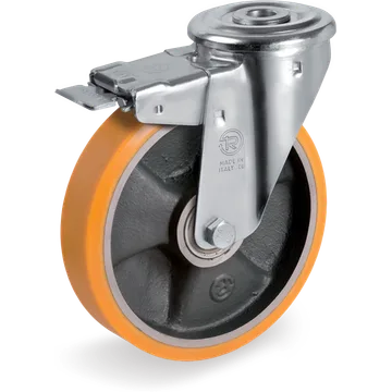 TR polyurethane swivel castor Ø175×35 mm with brake