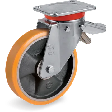 TR polyurethane swivel castor Ø150×35 mm with brake