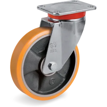 TR polyurethane swivel castor Ø150×35 mm
