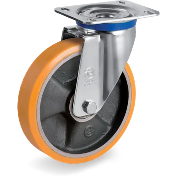 TR polyurethane swivel castor Ø150×35 mm