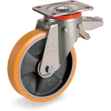 TR polyurethane swivel castor Ø150×35 mm with brake