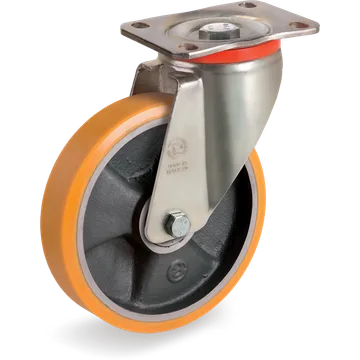 TR polyurethane swivel castor Ø150×35 mm