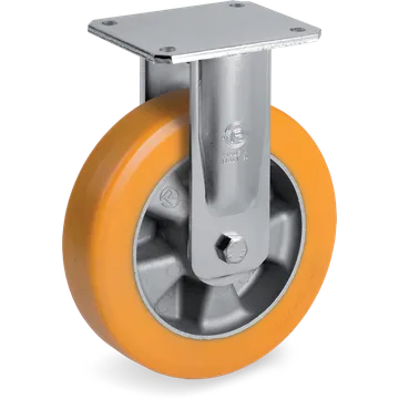 TR polyurethane fixed castor Ø200×50 mm