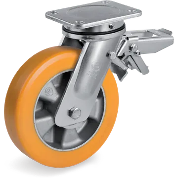 TR polyurethane swivel castor Ø200×50 mm with brake