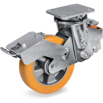 TR polyurethane swivel castor Ø200×50 mm with brake