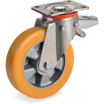 TR polyurethane swivel castor Ø200×50 mm with brake
