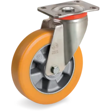 TR polyurethane swivel castor Ø125×40 mm