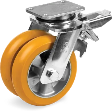 TR polyurethane swivel castor Ø160 mm with brake