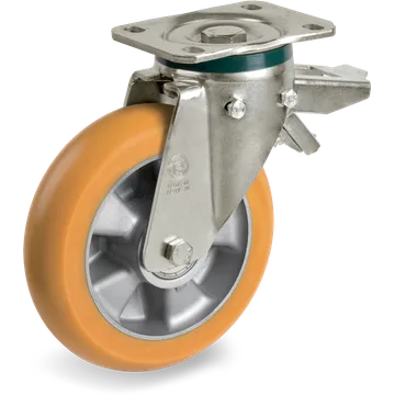 TR polyurethane swivel castor Ø200×50 mm with brake