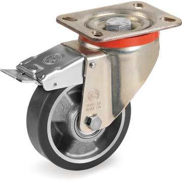 TR ESD polyurethane swivel castor Ø100×30 mm with brake