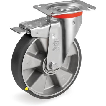 Rueda giratoria de poliuretano TR ESD Ø80×25 mm con freno