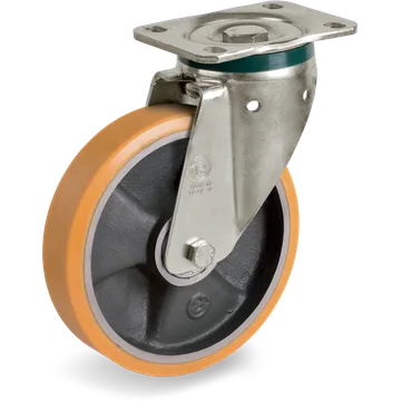 TR polyurethane swivel castor Ø150×35 mm