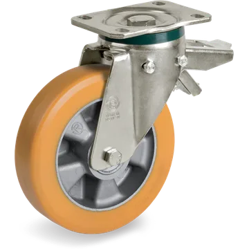 TR polyurethane swivel castor Ø200×50 mm with brake