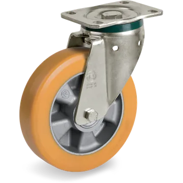 TR polyurethane swivel castor Ø125×40 mm