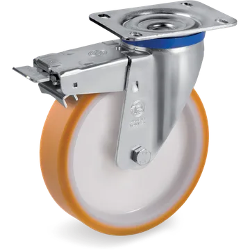 TR polyurethane swivel castor Ø150×40 mm with brake