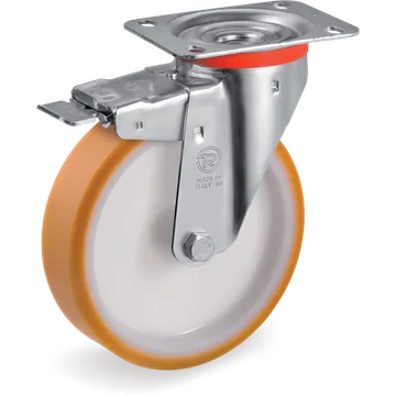 TR polyurethane swivel castor Ø175×40 mm with brake