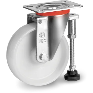 Rueda giratoria de poliamida 6 Ø80×30 mm con freno