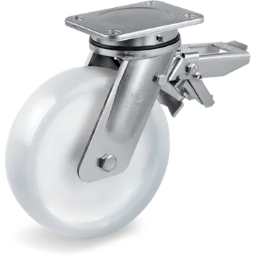 Rueda giratoria de poliamida 6 Ø125×45 mm con freno