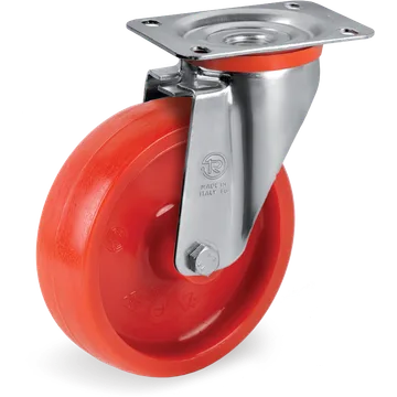 Rueda giratoria de poliamida 6 Ø80×30 mm