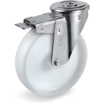 Rueda giratoria de poliamida 6 Ø175×45 mm con freno