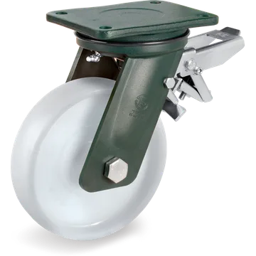 Rueda giratoria de poliamida 6 Ø250×60 mm con freno