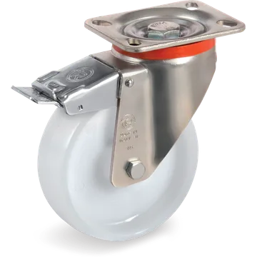 Polyamide 6 swivel castor Ø100×30 mm with brake