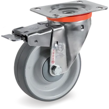 Thermoplastic rubber swivel castor Ø160×50 mm with brake
