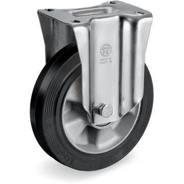 Elastic rubber fixed castor Ø125×50 mm