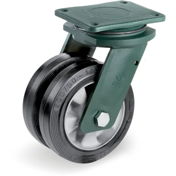 Elastic rubber swivel castor Ø160 mm