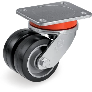 Rueda giratoria de goma elástica Ø125 mm