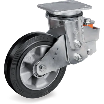 Elastic rubber swivel castor Ø250×50 mm