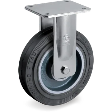Rueda fija de goma elástica Ø125×50 mm