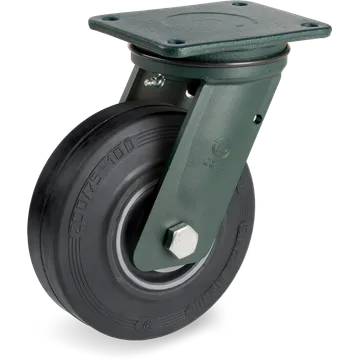 Elastic rubber swivel castor Ø200×75 mm