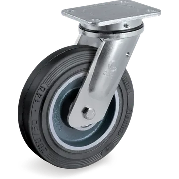 Rueda giratoria de goma elástica Ø125×50 mm