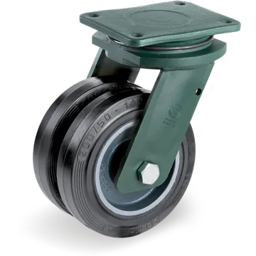 Rueda giratoria de goma elástica Ø150 mm