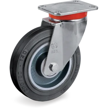 Elastic rubber swivel castor Ø250×75 mm