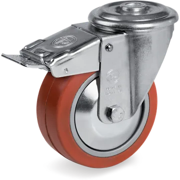 Silicone rubber swivel castor Ø100×40 mm with brake
